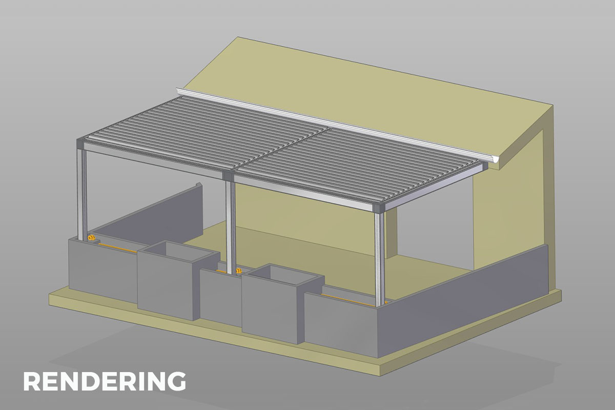 Rendering 3D Copertura terrazza